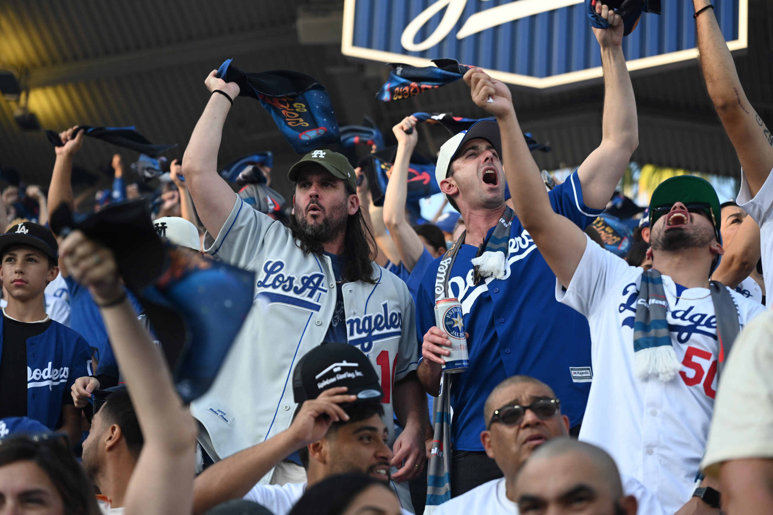 Dodger fans in game 3 of the World Series at...