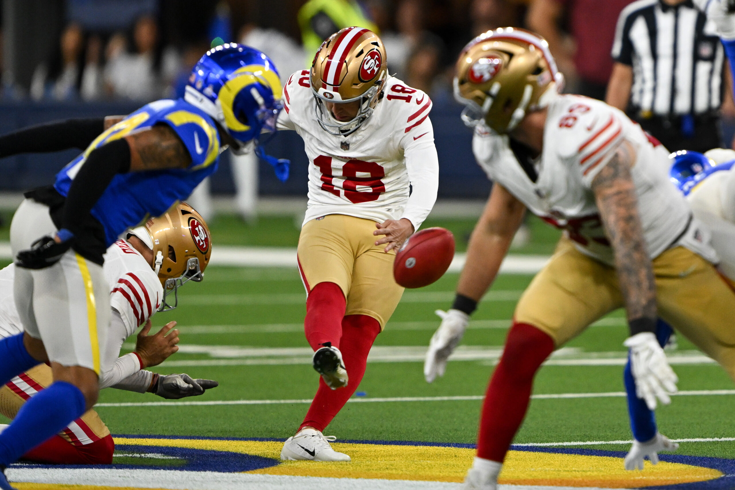 49ers Eddy Pineiro (18) made this field goal during fourth...