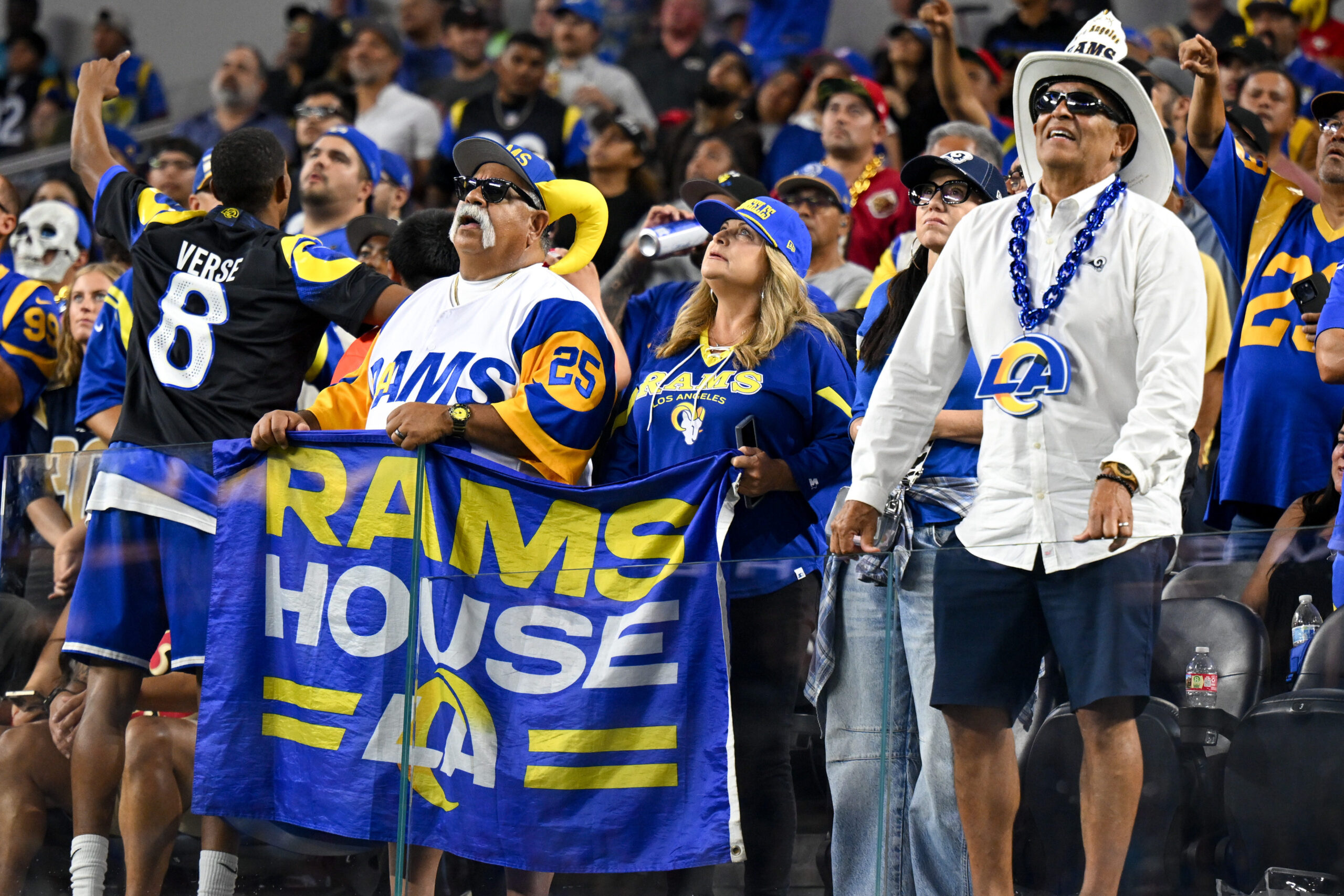 Rams fans watch as the seconds run out in the...