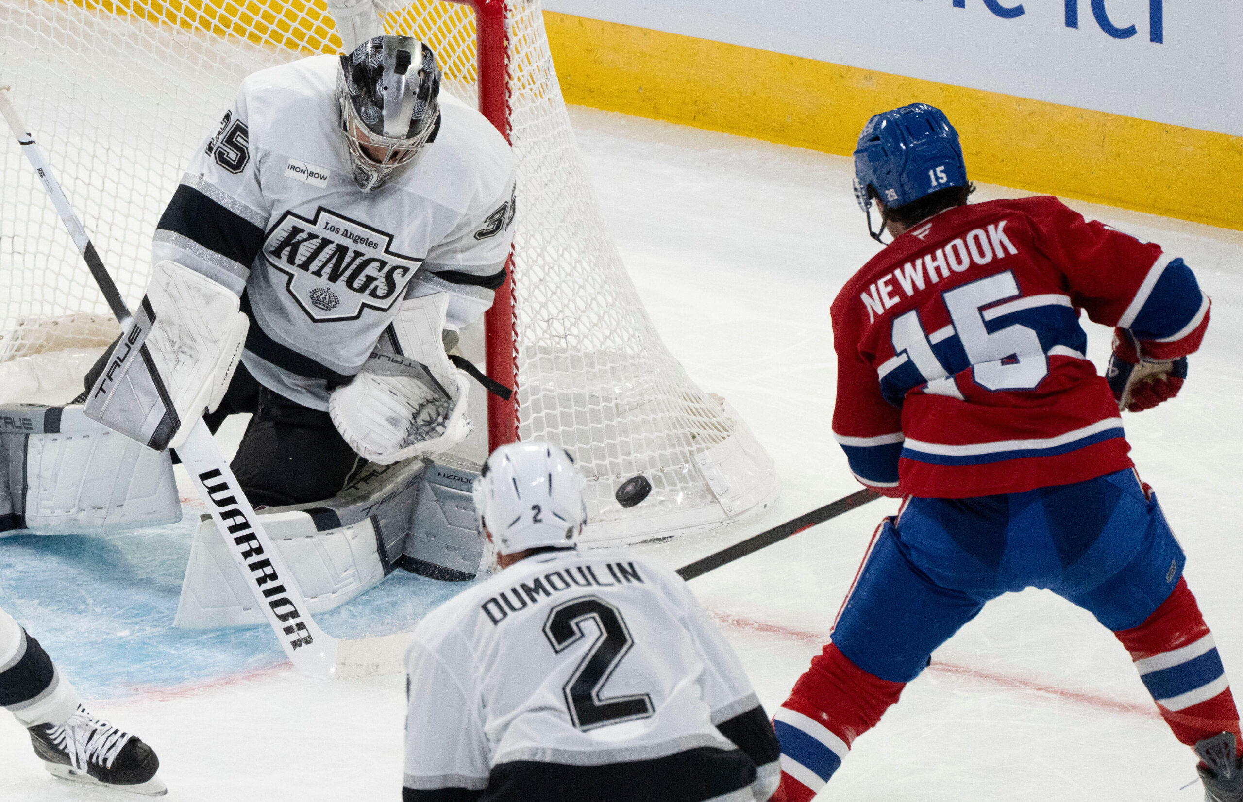 Kings goaltender Darcy Kuemper stops a shot by the Montreal...