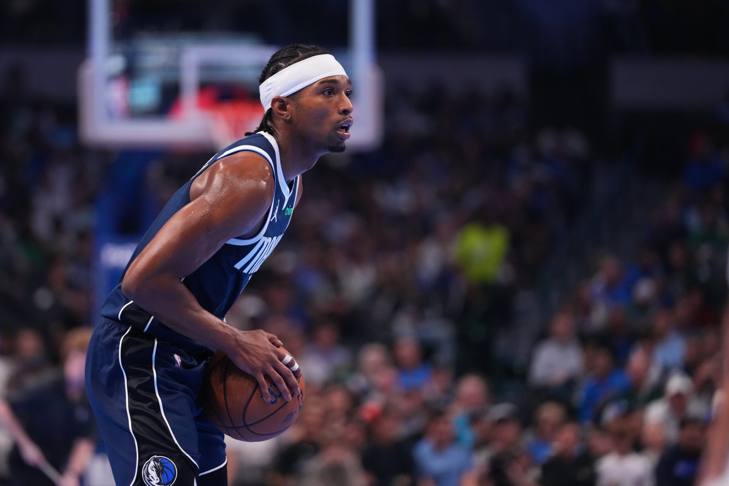 Dallas Mavericks guard Brandon Williams works the floor against the...