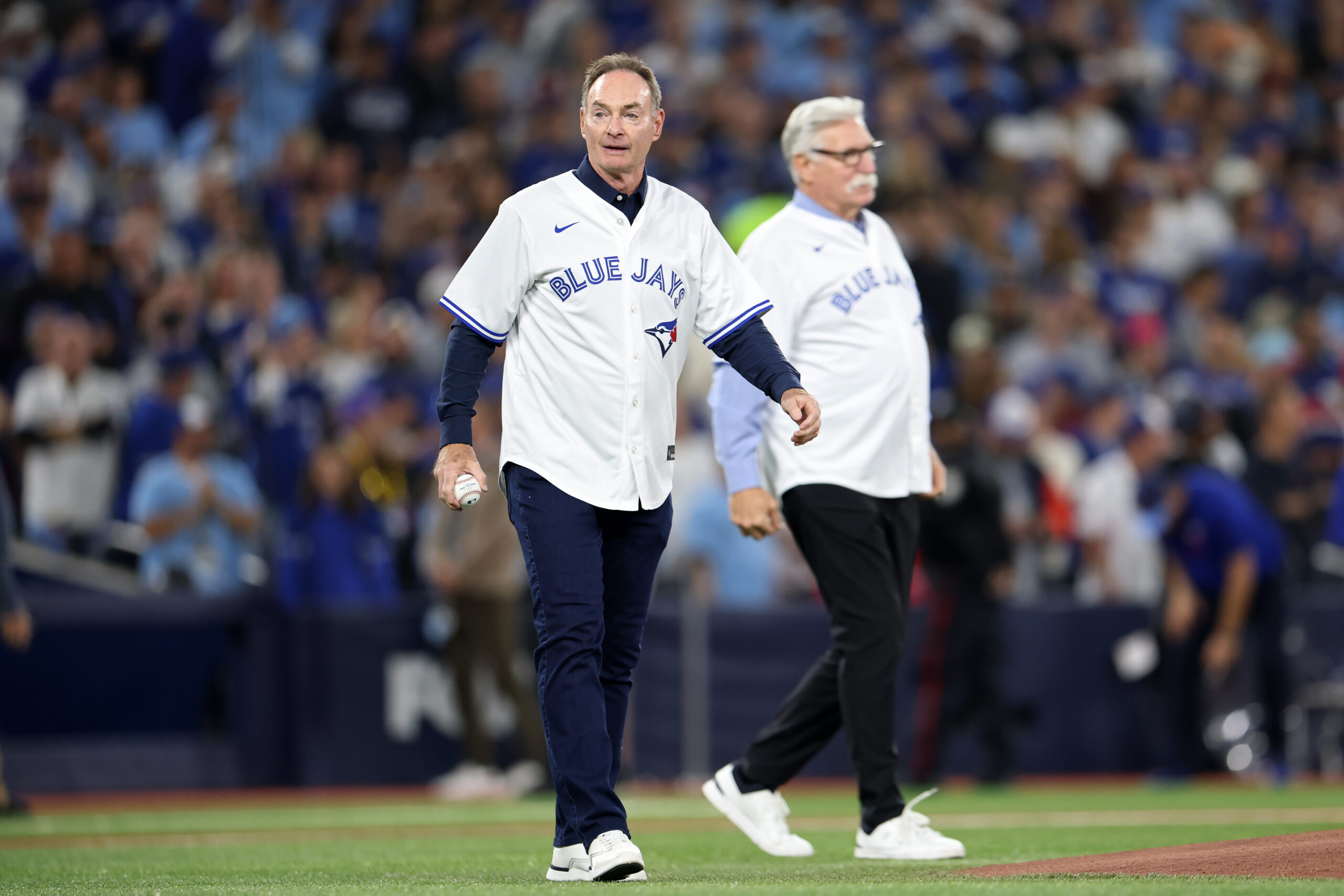 Former Toronto Blue Jays players Paul Molitor, left, and Jack...