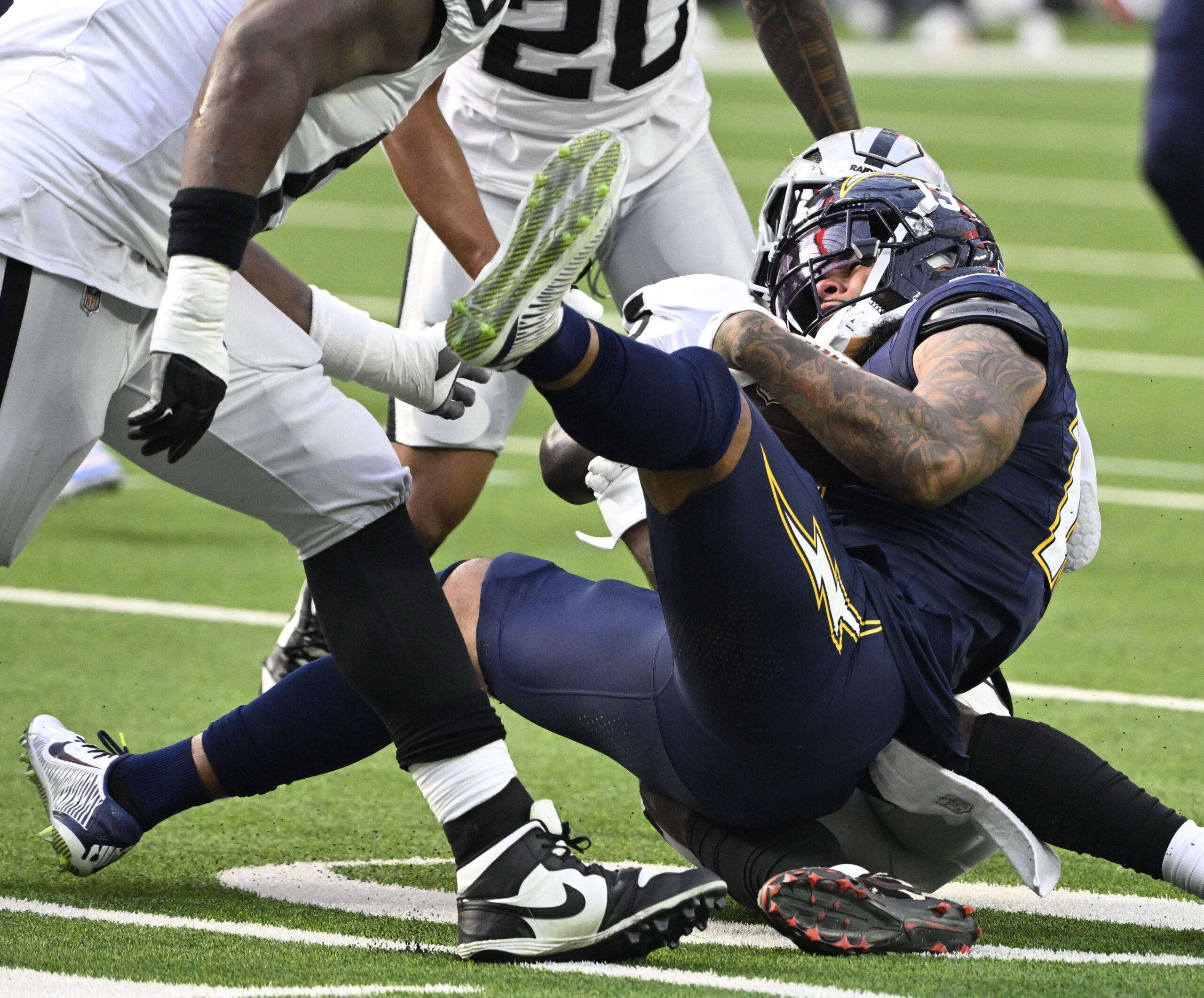 Wide receiver Keenan Allen #13 of the Los Angeles Chargers...