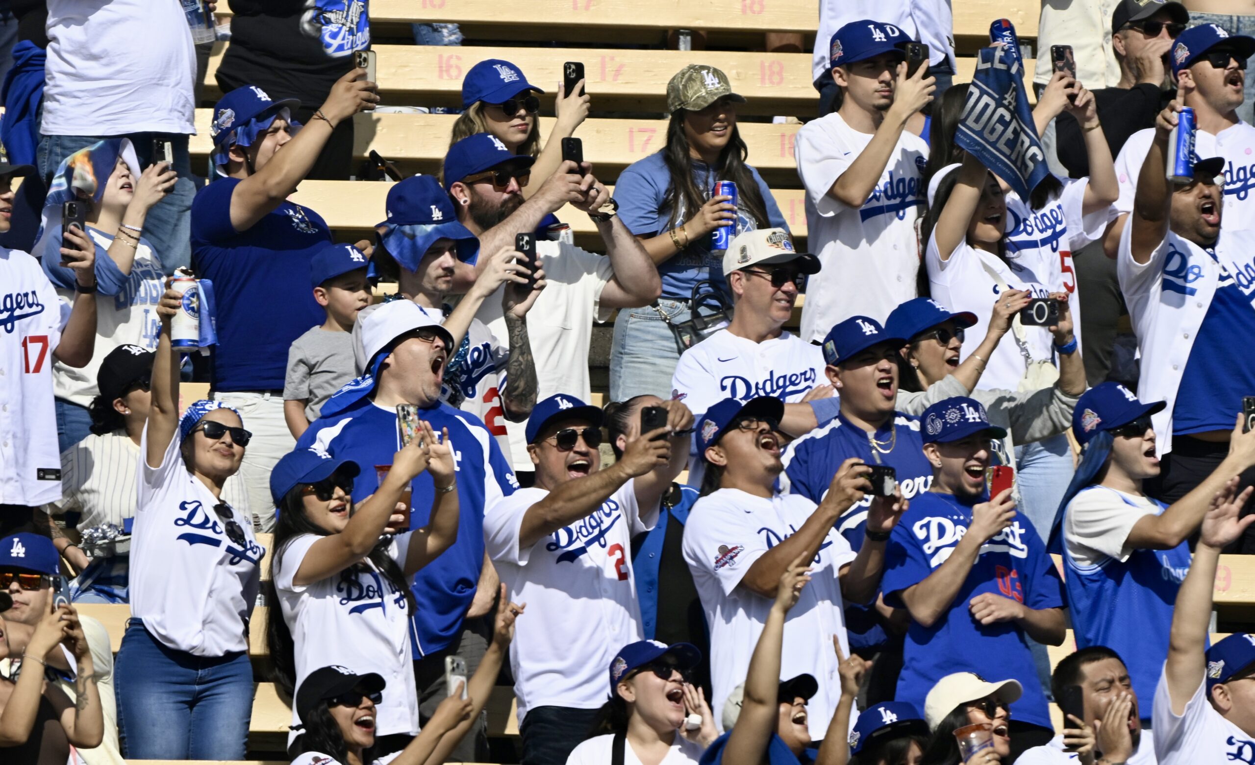 during a celebration of the Los Angeles Dodgers back to...