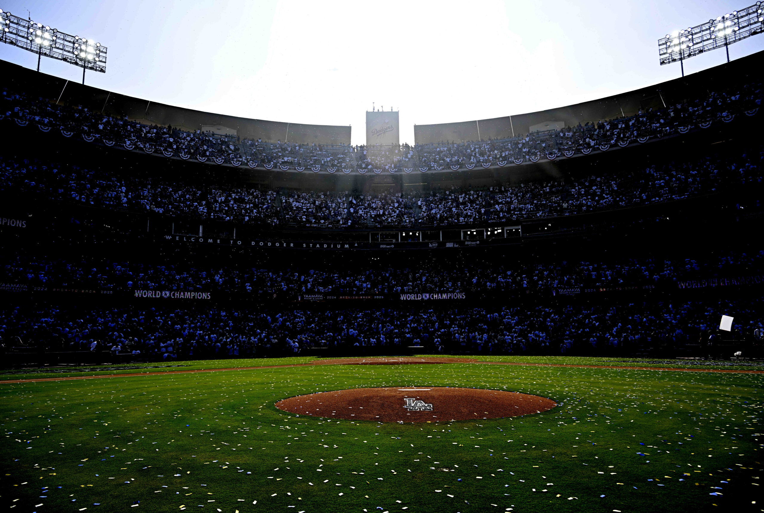 Celebration of the Los Angeles Dodgers back to back World...