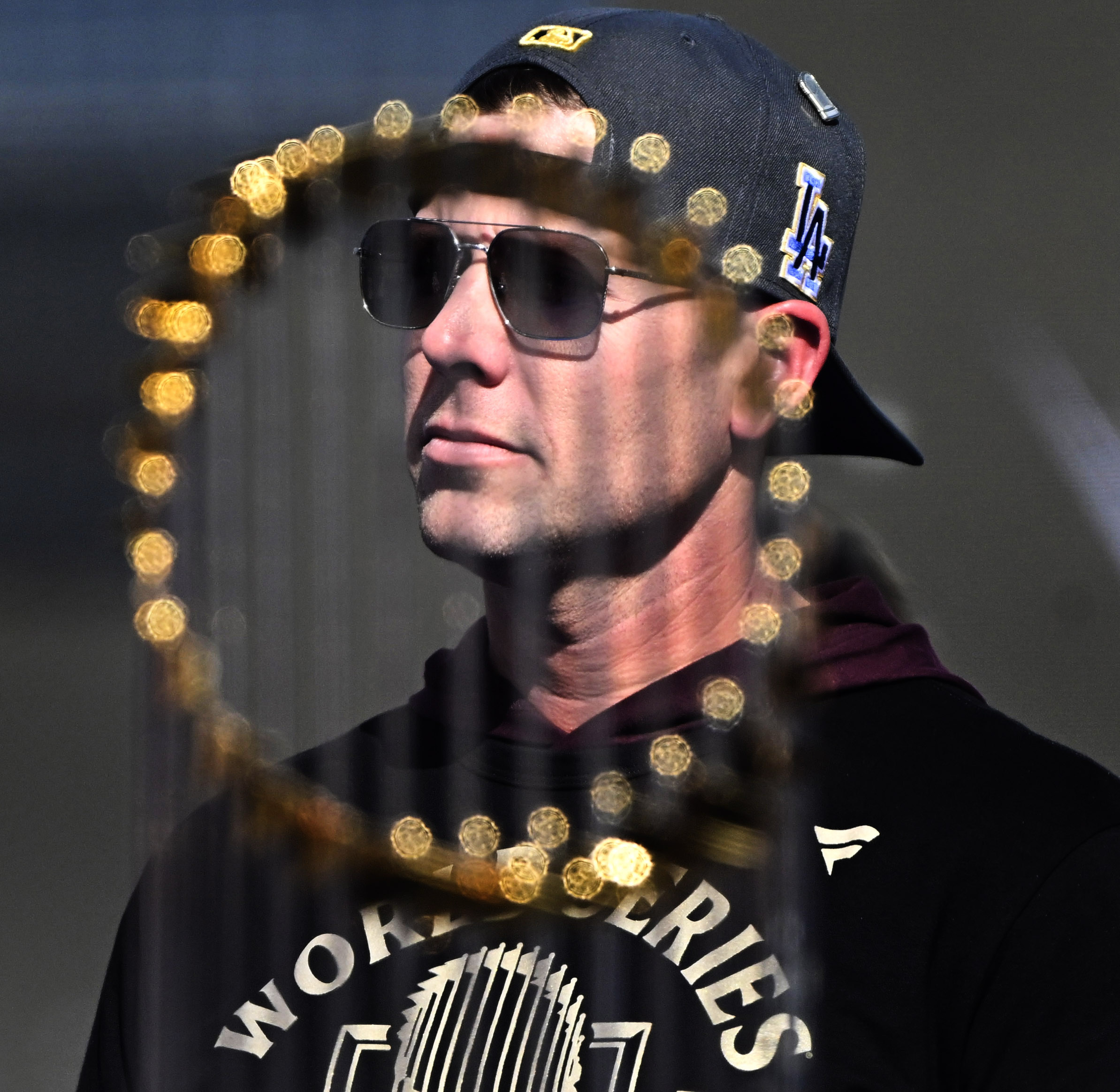 Blake Treinen of the Los Angeles Dodgers during a celebration...