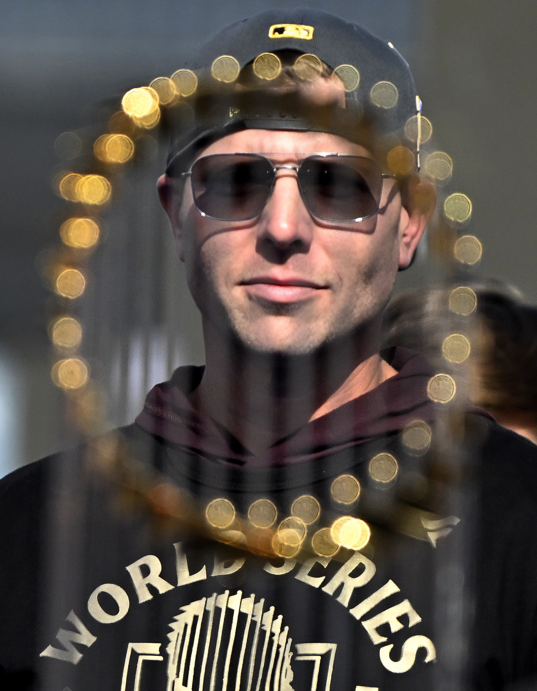 Blake Treinen of the Los Angeles Dodgers with the Commisioners...