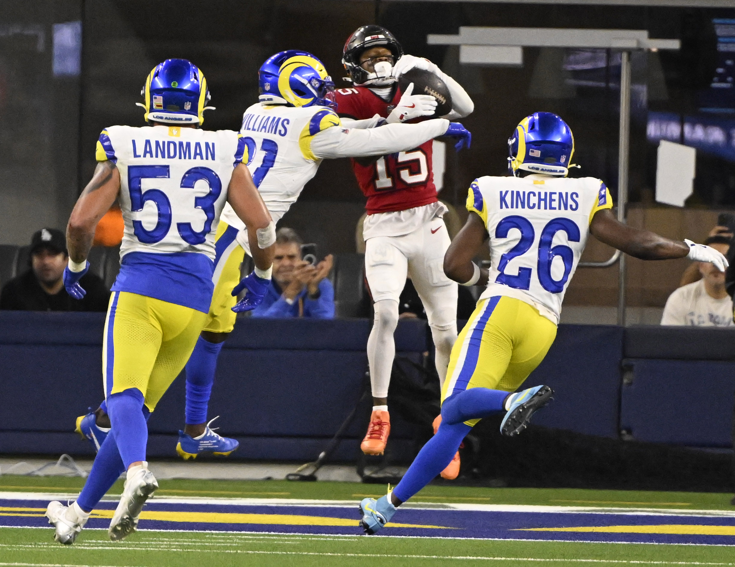 Wide receiver Tez Johnson (15) of the Tampa Bay Buccaneers...
