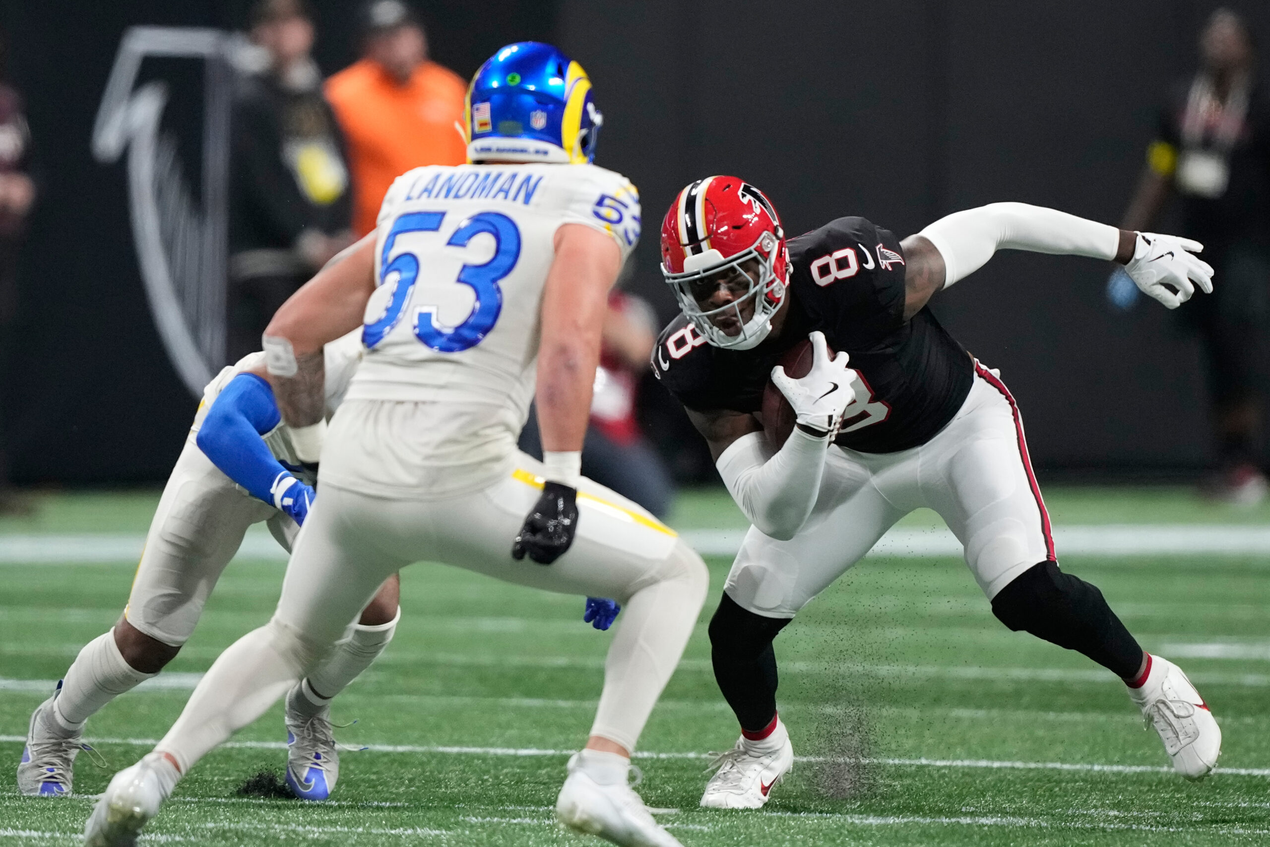 Atlanta Falcons tight end Kyle Pitts Sr. (8) carries against...