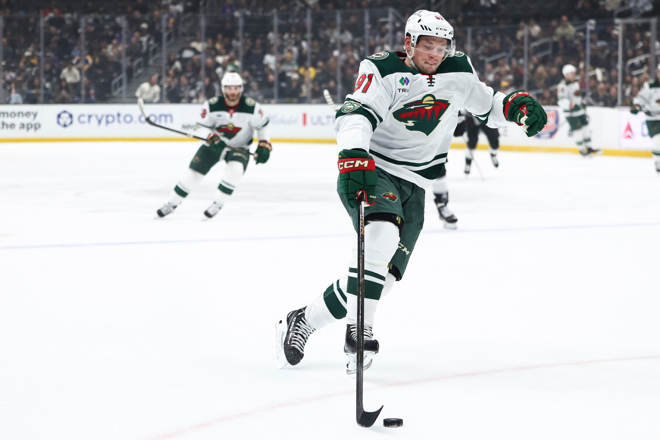 Minnesota Wild right wing Vladimir Tarasenko (91) skates with the...
