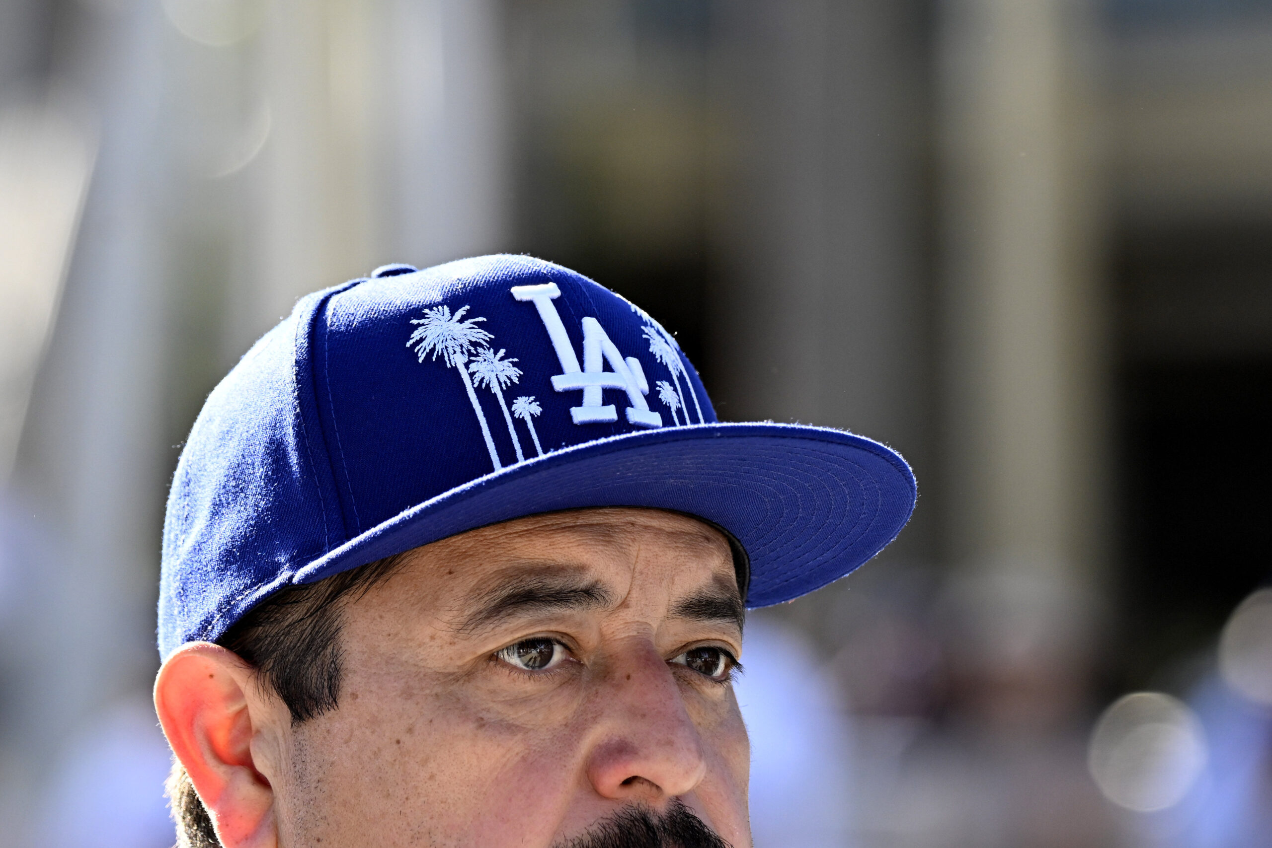 Dodger fan during the annual DodgerFest at Dodger Stadium in...
